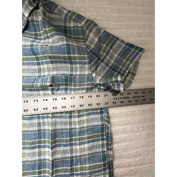 New J. Crew Men's Short-Sleeve Slim Linen-Cotton Plaid Shirt Large AL189 $59.50 - Picture 6 of 8